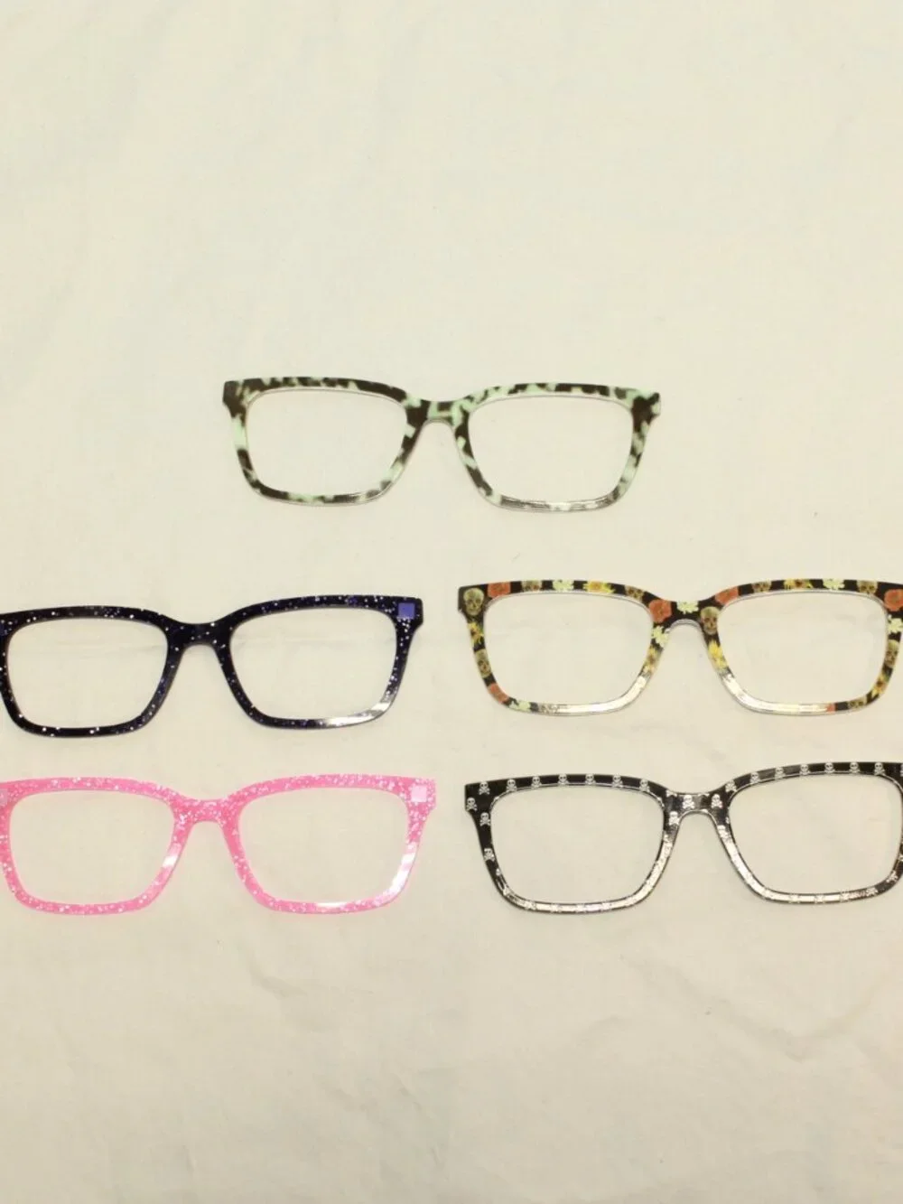 Pair Eyewear Set of 5 Multicolor - Skulls/Sparkle -Genuine LARKIN Frame Toppers